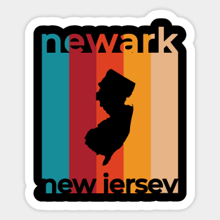 Newark New Jersey Retro Sticker